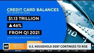 U.S. household debt continues to rise