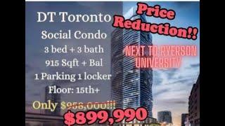 Incredible Deal: $60K Price Drop on 3BR Condo Near UofT - Social Condo Tour