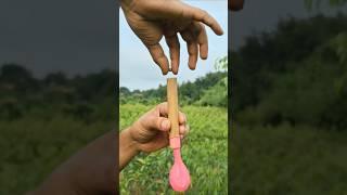 DIY Bamboo Creation with Colourful Balloon Slingleshot #Diy #Slingshot #Bamboo