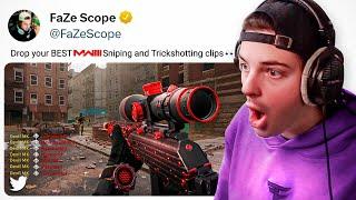 REACTING to the BEST SNIPING CLIPS & TRICKSHOTS on Modern Warfare 3!