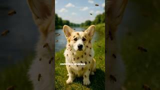 A cute Corgi Attacked by Honeybees Near a River | This Rescue Will Melt Your Heart #ytshorts #corgi