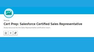 Cert Prep: Salesforce Certified Sales Representative Trailhead || Trailhead Salesforce