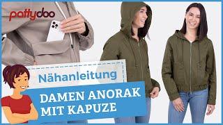 Lässige Anorakjacke für den Übergang nähen  Kapuze, Reißverschluss & Taschen mit "Geheimfach"