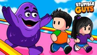 HACEMOS EQUIPO CON GRIMACE EN STUMBLE GUYS 🟣 | MOMENTOS DIVERTIDOS EN STUMBLE GUYS | JONDRES GC