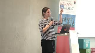 Julia Stanger von RENN.süd spricht auf der Mitmach Konferenz 2019 in Lindau