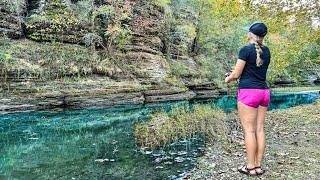 Fishing For MYSTERIOUS CREATURES in this HIDDEN Mountain Creek!!!  (Super Rare)