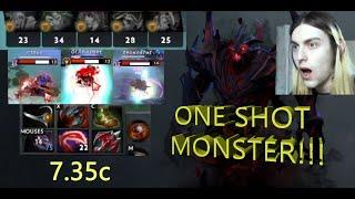 Shadow Fiend! CRIT MACHINE! ONE SHOT MONSTER 7.35c Dota 2.