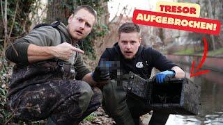 Full SAFE found and BROKEN OPEN!! -Treasure hunt in the RIVER -Magnet fishing with Gebrüder Lange