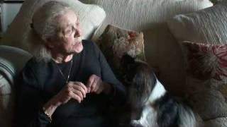 Glenn Close visits with Lauren Bacall and her Papillion, Sophie