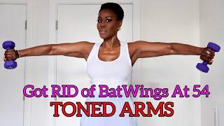 HOW I GOT LONG LEAN & TONED ARMS AT 54! GOODBYE BATWINGS! | TONED ARMS WORKOUT WEIGHTS ‍️ FUMIFIT