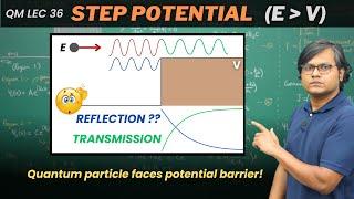 Step Potential Part I (E more than V) | Reflection & Transmission Probability (Derivation)