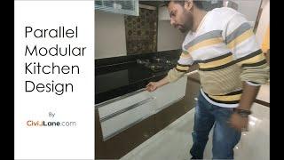 "Parallel Modular Kitchen Design, Laminate Finish - Thane" by CivilLane.com