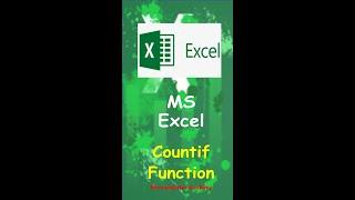 COUNTIF Function | Count Cells that match criteria