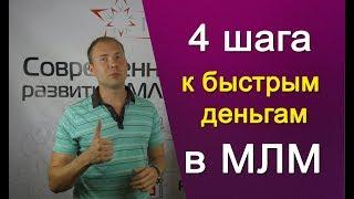 4 шага в сетевом маркетинге. Быстрые деньги в МЛМ. Как заработать новичку в сетевом маркетинге