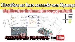 Opamp: circuitos en lazo cerrado, con explicación simple.