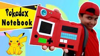 How to make Pokédex Notebook with Paper | Pokémon Diary DIY | Easy Paper Craft Back to School Idea