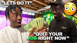 SURPRISING MY CAMERA MAN WITH $5,000 TO QUIT HIS JOB!!! ** NOT CLICKBAIT **