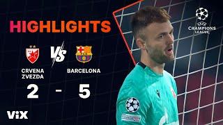 Crvena Zvezda vs. Barcelona - Game Highlights | UEFA Champions League 2024/25 | ViX