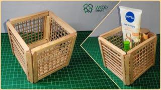 DIY Small Portable Organizer from Popsicle stick crafts