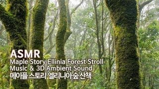 ASMR 메이플스토리 엘리니아 숲 산책●Maple Story Ellinia Forest Music+3D Ambient Sound | 청량한 숲의 입체음향