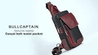 BULL CAPTAIN Genuine Leather Sling Bag Men crossbody Chest Bags