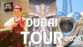 Dubai Bay Square to Fashion Avenue & Burj Khalifa Park Walking Tour | Dubai Mall Food Court | UAE 