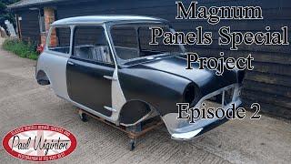 Building Magnum Panels' Brand New Mk1 Mini Bodyshell For Showcase Exhibition in NEC | Ep2/2