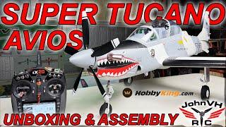 Avios Super Tucano 63" ws 1600mm UNBOXING AND DETAILED ASSEMBLY @HobbyKingOfficial