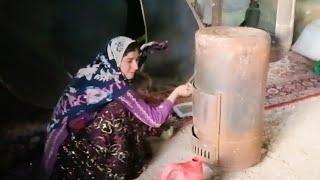 "Installing a Wood Stove to Warm the House and Keep the Kids Cozy  | Zahra Prepares for Winter ️