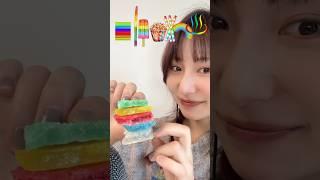 【レインボーお菓子でasmr】#asmr #ASMR #お菓子 #おやつ　#rainbow #rainbowfood #レインボーお菓子　#海外お菓子　#gummy #mashmallow