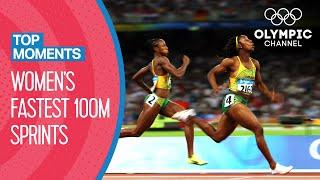 Top 10 Fastest Women's 100m Sprint in Olympic History | Top Moments