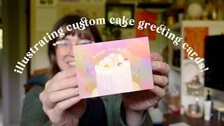 doing a dream illustration collab  custom greeting cards for my favourite local bakeshop!