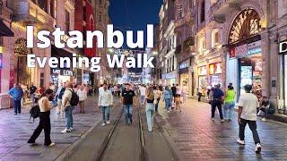 Istanbul Evening Walking Tour |4K HD (60fps) | Istiklal Street