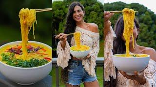 Delicious Coconut Curry Noodle Soup  Best Raw Vegan Recipe 🫚 Ultimate Comfort Food 