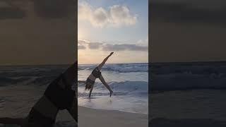 Handstand on Sand | Sunset Beach Vibes North Coast Egypt #Shorts #northcoastegypt #beach