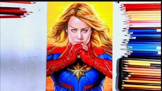 How to draw Captain Marvel drawing