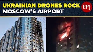 Moscow Airport Shut Down After Drone Strikes Runway | 140 Drones Fired By Ukraine