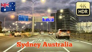 Sydney[4K HDR City Suburbs  Driving Tour ]International Airport (syd) To Domestic Airport T2 /T3