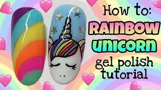  RAINBOW UNICORN  | Gel polish | NAIL ART | Rainbow nails 