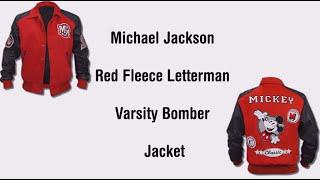 Michael Jackson || Red Fleece Letterman Varsity || Bomber Jackets Collection || At William Jacket.