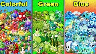 ALL Colorful & Green & Blue/White Plants - Which Plant Will Win? - PvZ 2 Plant vs Plant