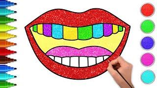 How To Draw Glitter Lips | Fun Drawing & Coloring for Kids | Chiki Art | HooplaKidz How To