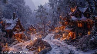 Enchanted Forest - Celtic Music - Fantasy Cottage in the Middle of the Forest in a Snowy