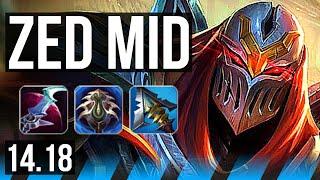 ZED vs VEX (MID) | 8 solo kills, 50k DMG, 1300+ games, Dominating | EUW Master | 14.18