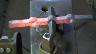 Blacksmithing - Ring Project #3 punching & drifting the square bar