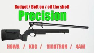 Off the shelf, bolt on, budget Precision Rifle