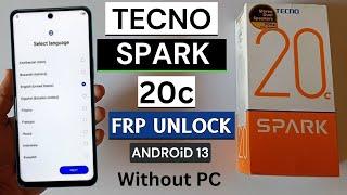 Tecno Spark 20c Frp Bypass/Unlock Android 13 Without PC | Tecno (BG7) Frp Unlock 2024