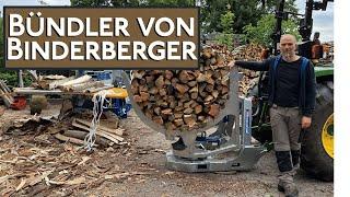 Brennholz Meterholz bündeln Binderberger Bündler ECO Produktvorstellung an John Deere Kompakttraktor