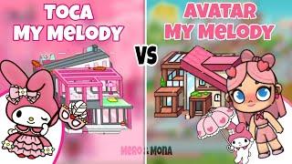 Toca Life World vs Avatar World My Melody House  [ Cute toca boca House ideas ]