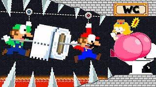 Mario and Luigi Bring Toilet Paper to Peach in WC Maze | Game Animation